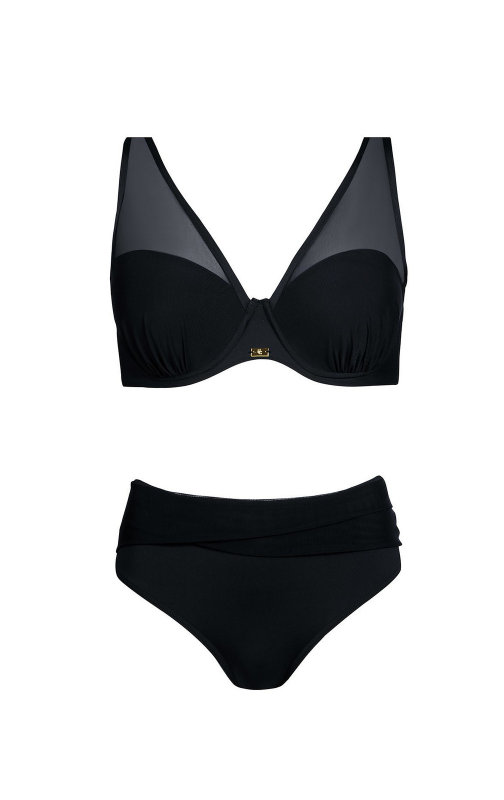 Dámske dvojdielne plavky Fashion 38 S730V38 Black - Self 46D černá