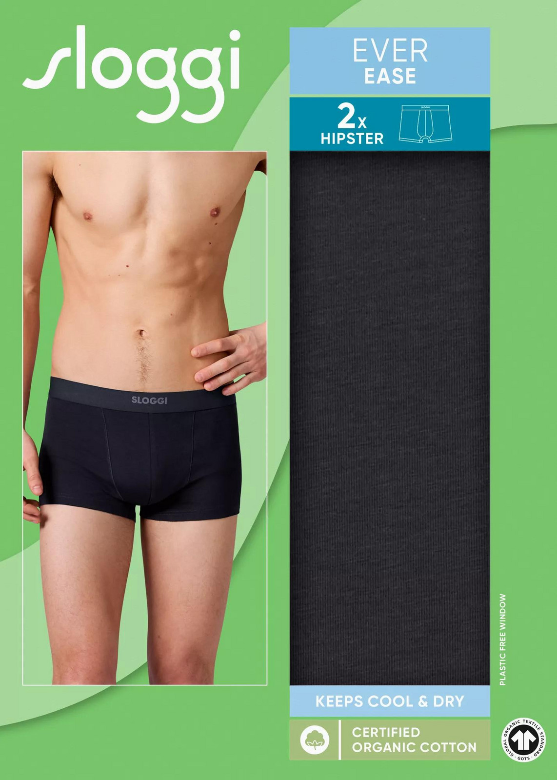 sloggi men EVER Ease Hipster 2P - BLACK - SLOGGI BLACK - SLOGGI BLACK S
