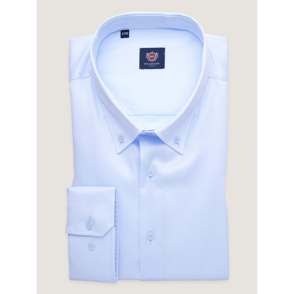 Pánska klasická košeľa svetlomodrá s golierom na gombíky 17937