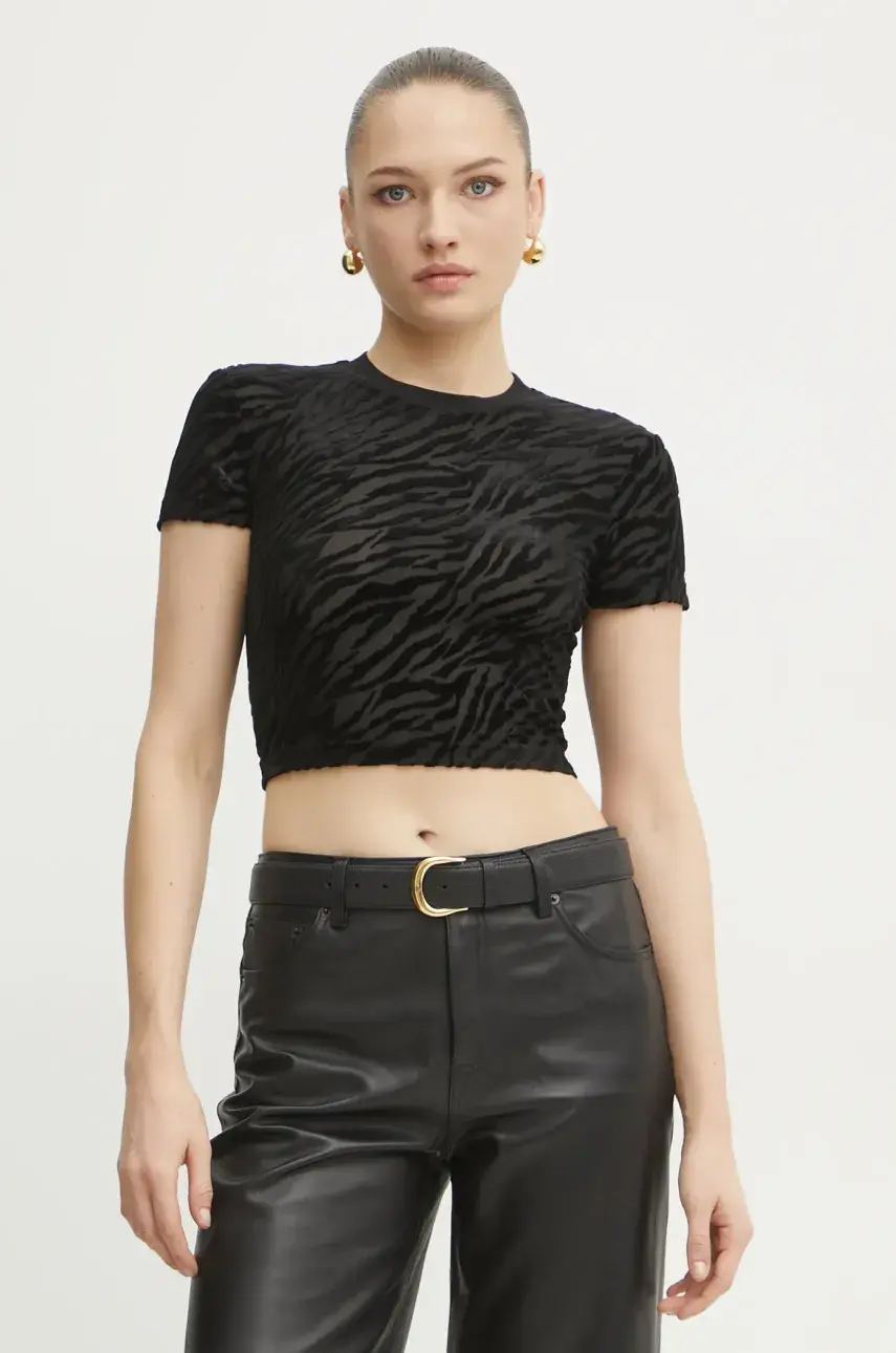 Tričko Versace Jeans Couture dámske, čierna farba, 78HAH602 J0191