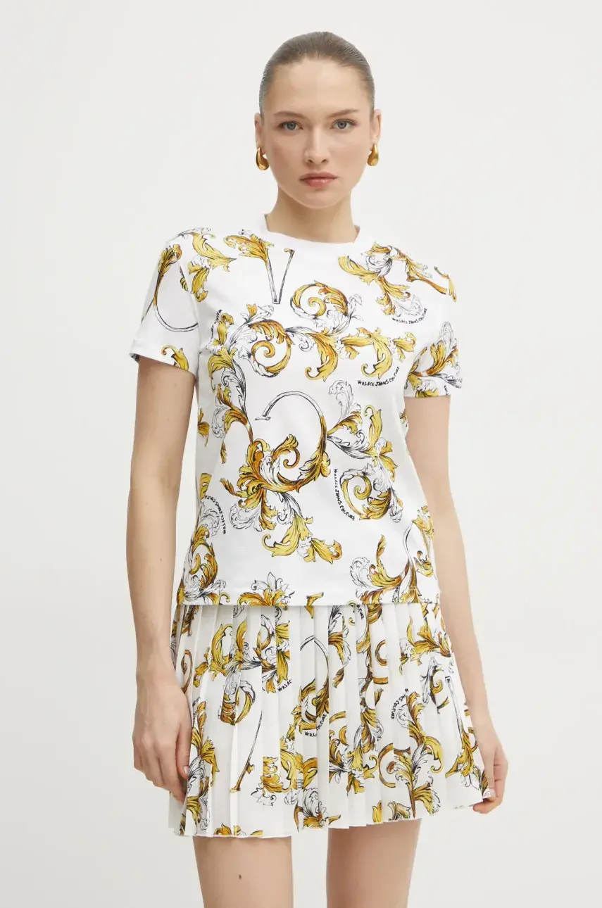 Tričko Versace Jeans Couture dámske, biela farba, 78HAH613 JS458