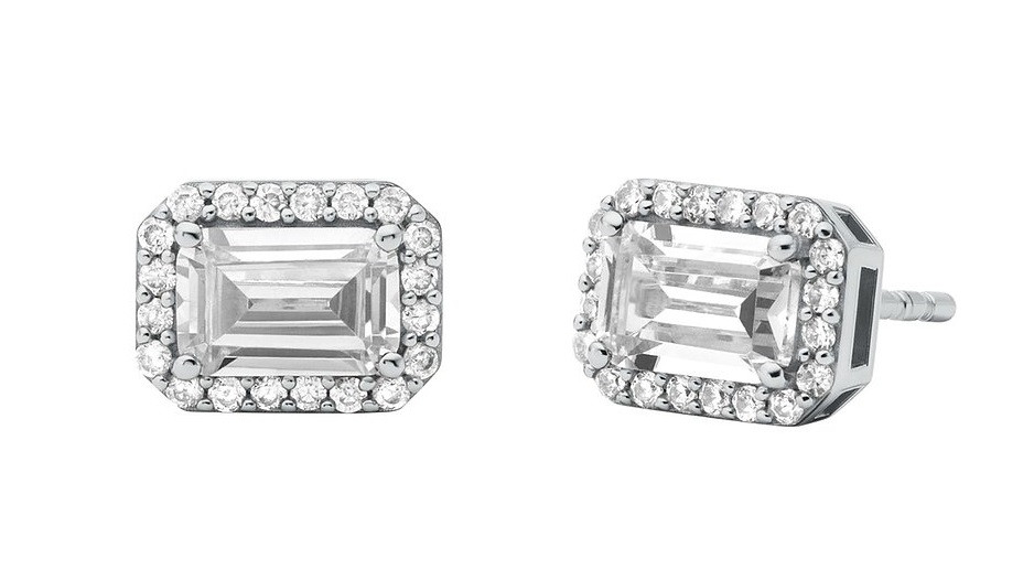 Michael Kors Blyštivé strieborné náušnice so zirkónmi Brilliance MKC1724CZ040