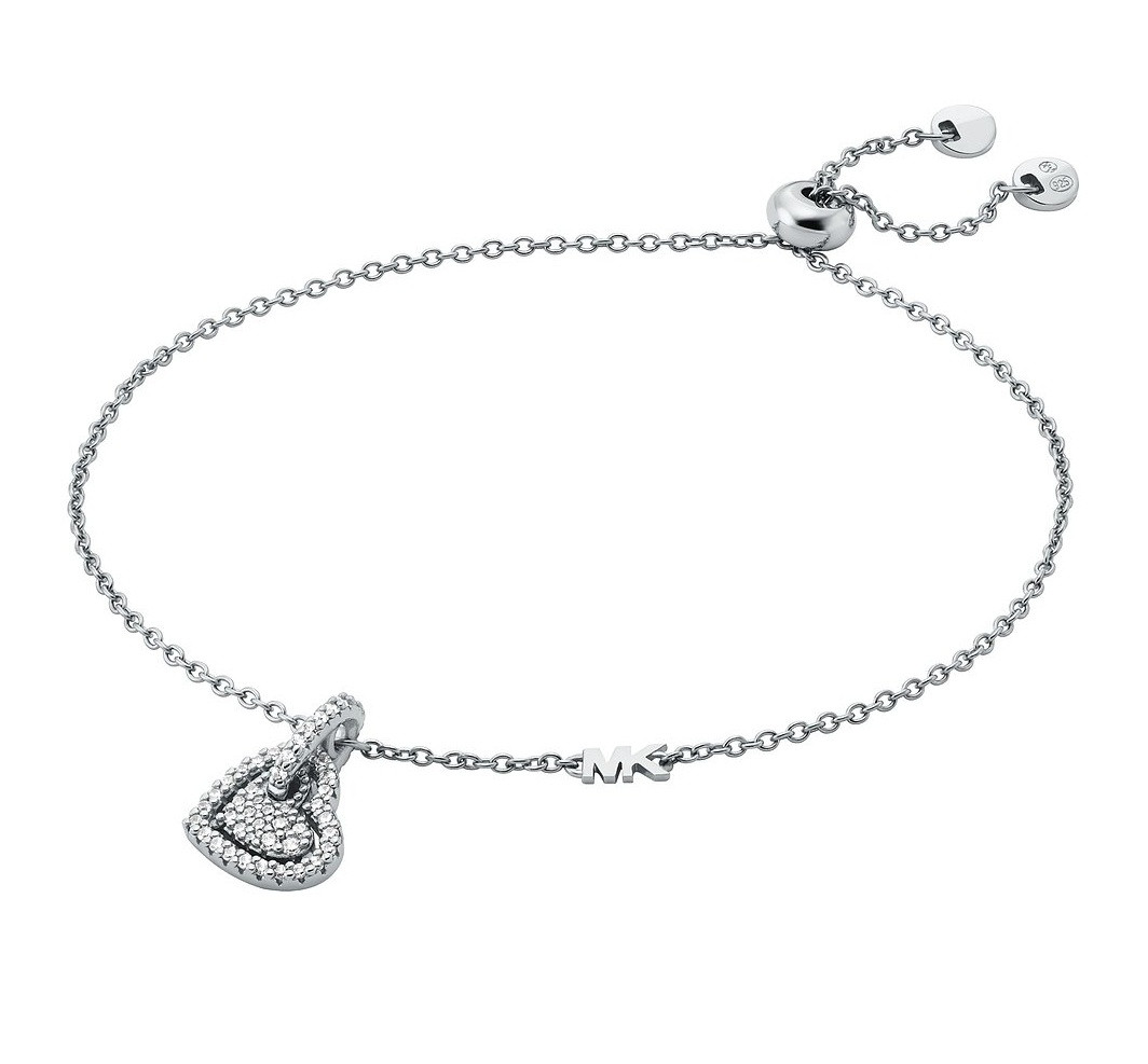 Michael Kors Nežný strieborný náramok so zirkónmi Love Kors MKC1748CZ040