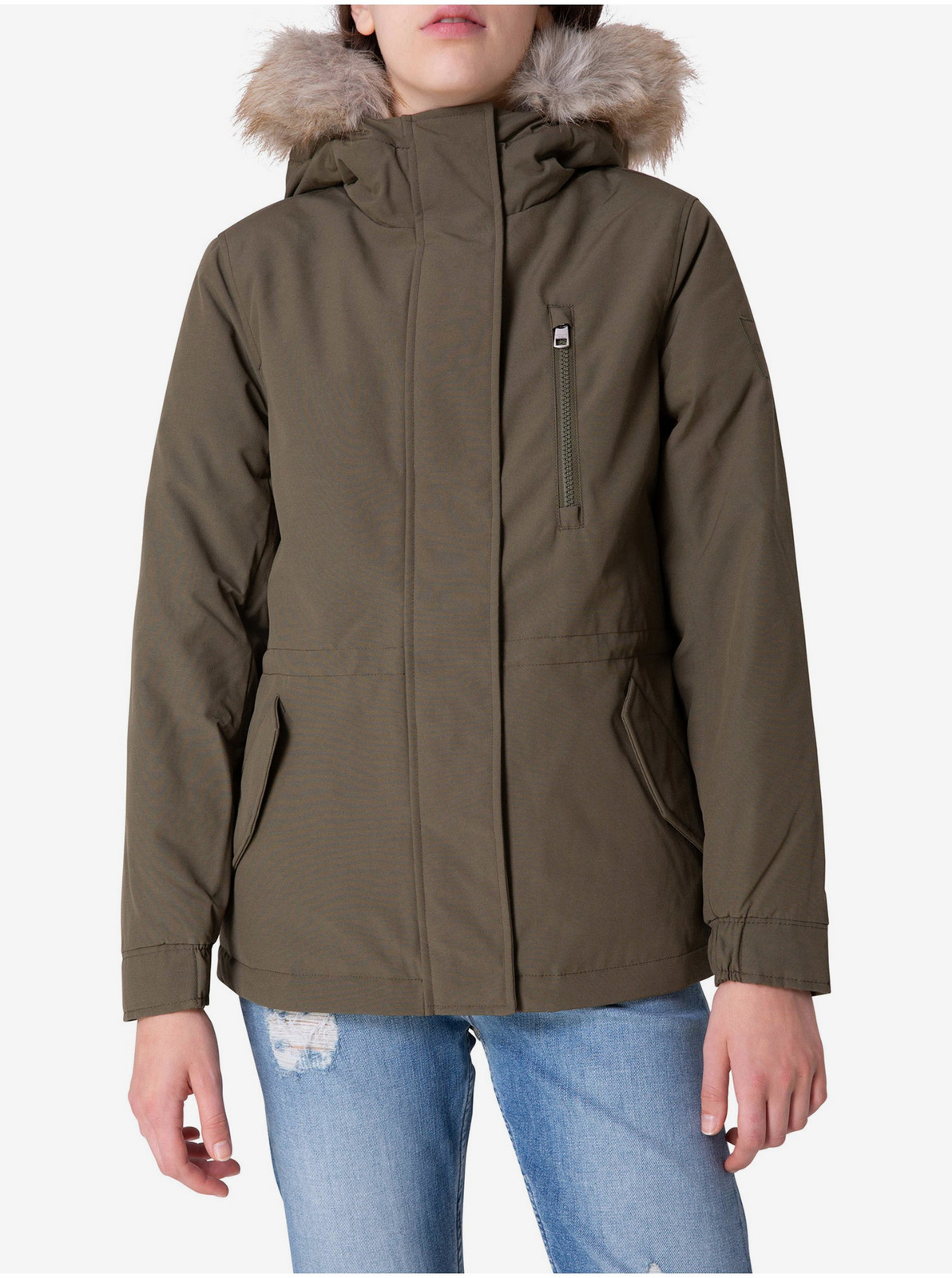 Hnedá dámska parka s kapucňou Calvin Klein Jeans