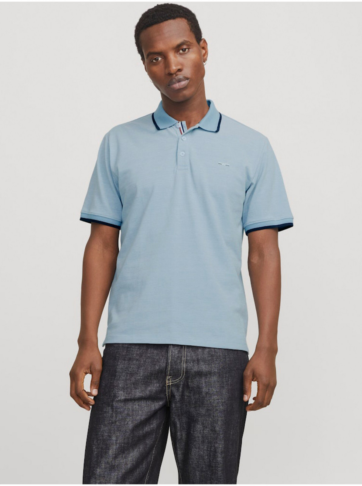 Svetlomodré pánske polo tričko Jack & Jones