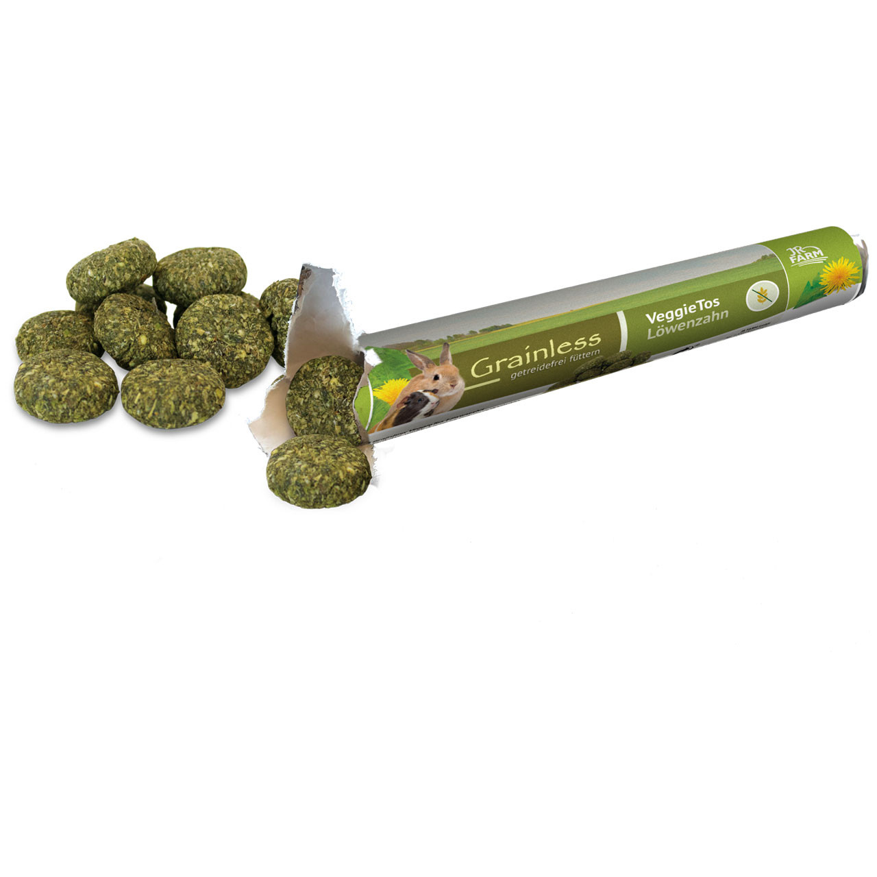 JR FARM Grainless púpavové dropsy pre králiky a hlodavce 25g