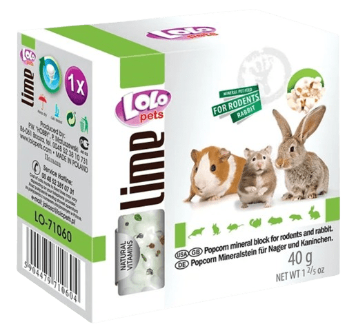 LOLOPETS minerálny kameň pre hlodavce - popcorn 40g