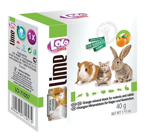 LOLOPETS minerálny kameň pre hlodavce pomaranč 40g
