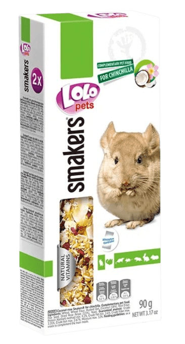 LOLOPETS tyčinka pre činčily - kokos + ruža 2ks/90g