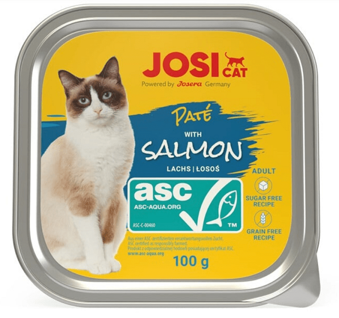 JosiCat Cat Paté s lososom vo vaničke pre mačky 100g