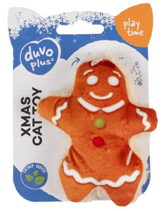 Hračka pre mačky DUVO+ Vianočný perník s catnipom dievča 6,4x8x3cm