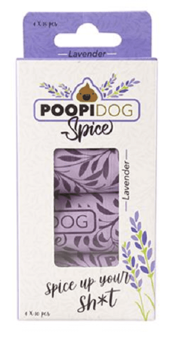 DUVO+ vrecká na zber psích výkalov s potlačou a vôňou levandule, 4ks roliek