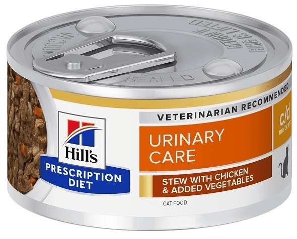 HILLS PD Feline Stew c/d Multicare s kuraťom a zeleninou, konzerva pre mačky 82g