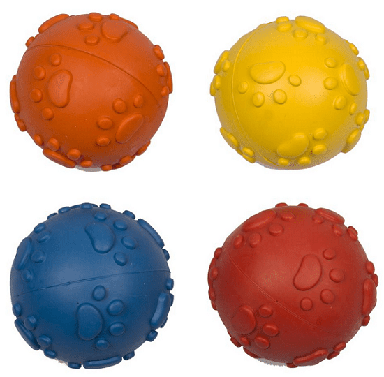 Hračka DUVO+ Lopta gumená pískacia s labkami 7cm