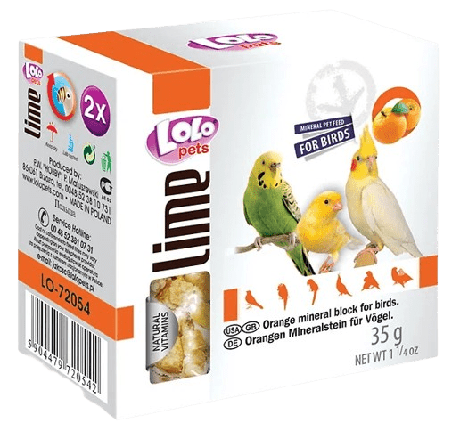 LOLOPETS minerálne kamene pre vtáky pomaranč 2ks/40g