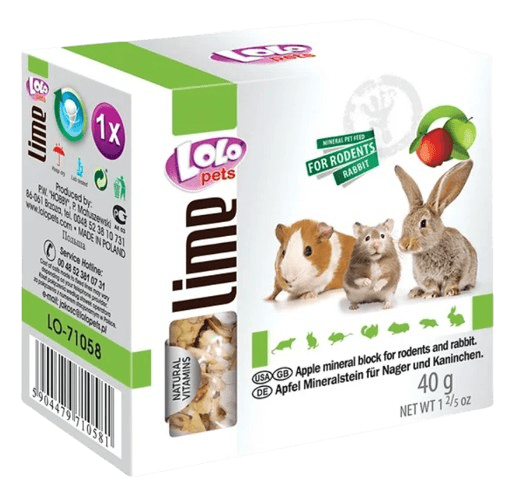 LOLOPETS minerálny kameň pre hlodavce jablko 40g
