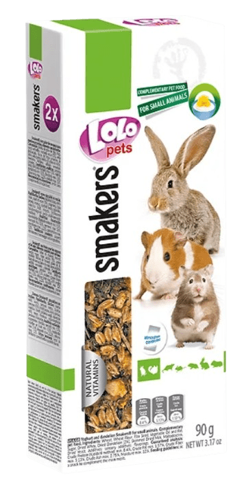 LOLOPETS tyčinka pre králiky a hlodavce, jogurt a púpava 2ks/90g