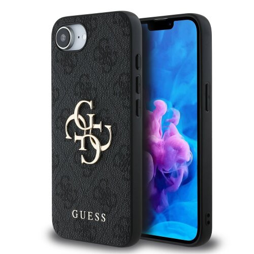 Guess PU 4G Metal Logo Zadní Kryt pro iPhone SE4 Grey