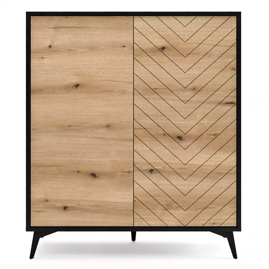 Komoda Diamond KD 104 cm dub evoke/černá