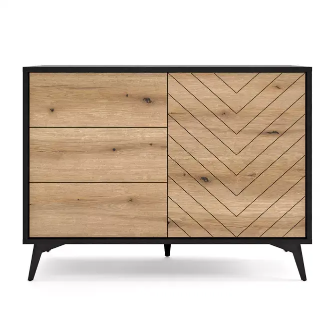 Komoda Diamond KSZ 104 cm dub evoke/černá