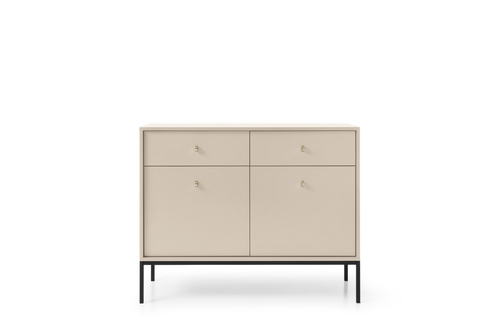 Komoda Mono II 104 cm se zásuvkami béžová/černá