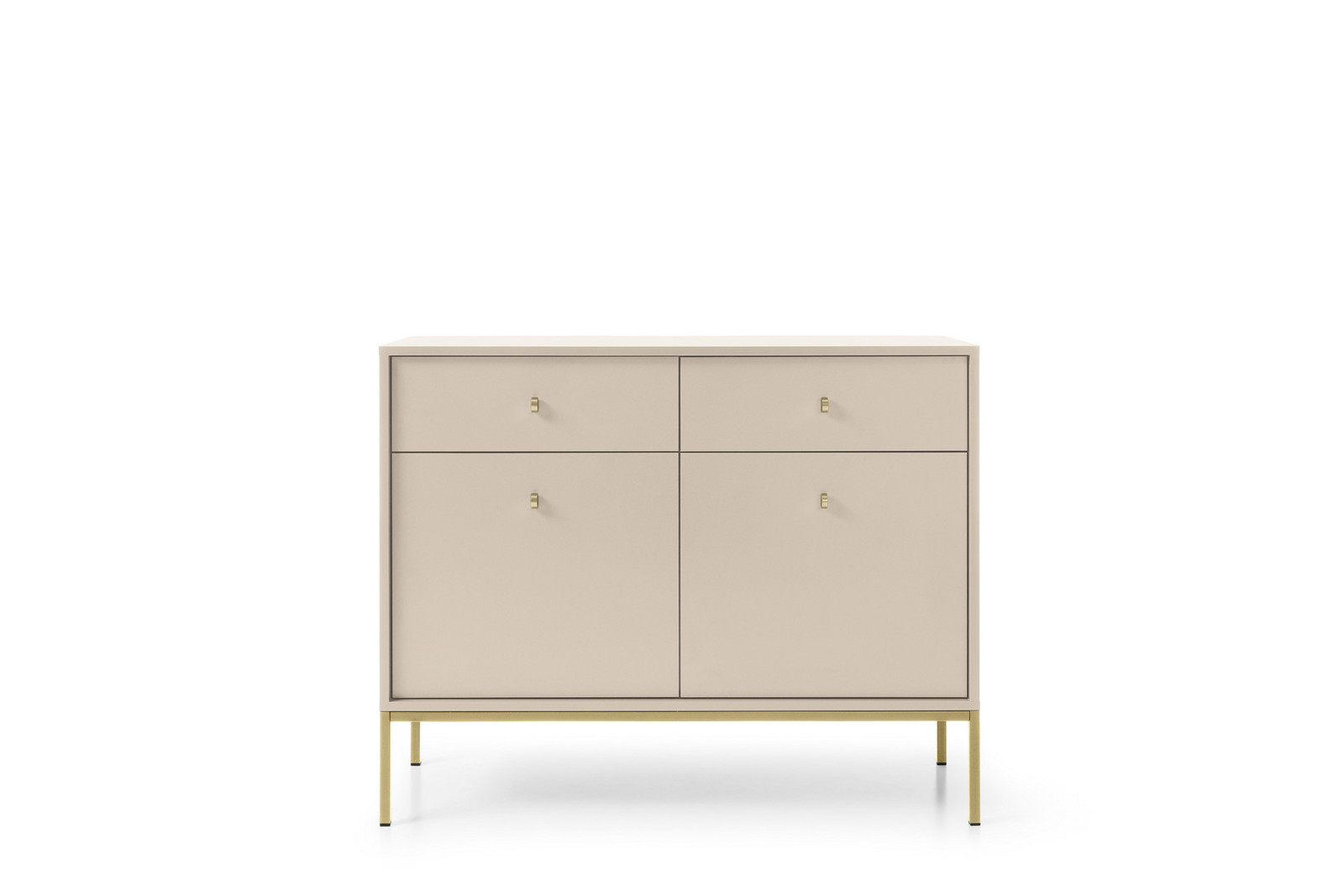 Komoda Mono II 104 cm se zásuvkami béžová/zlatá