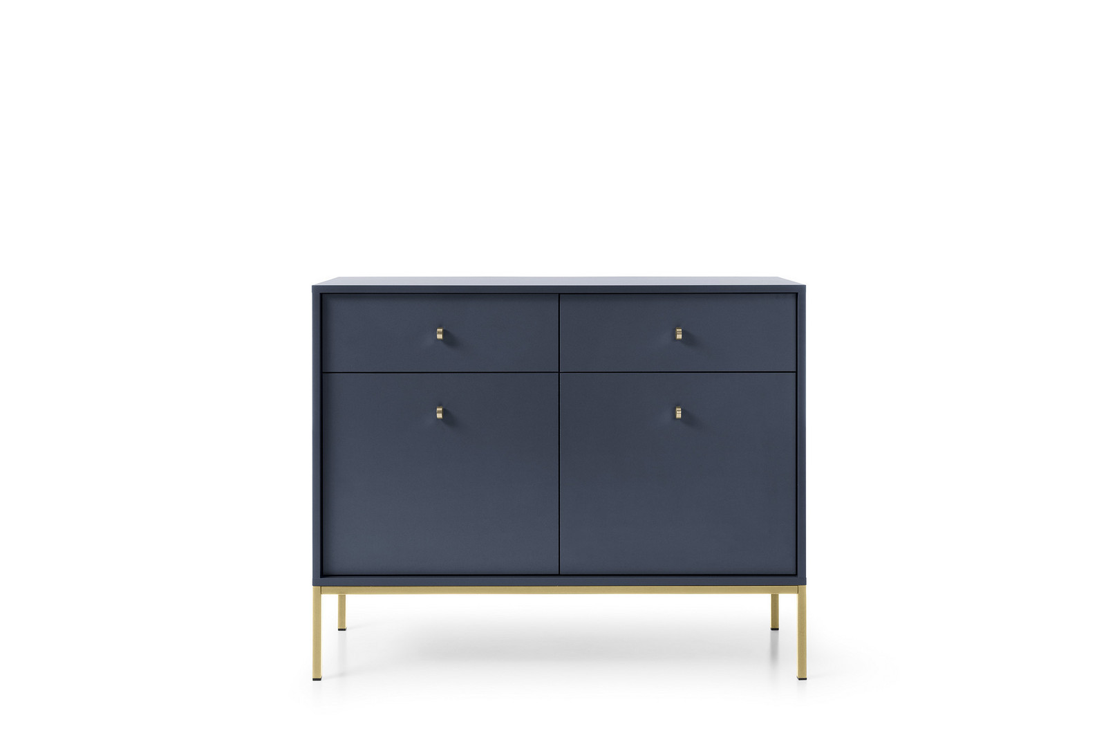 Komoda Mono II 104 cm se zásuvkami modrá/zlatá