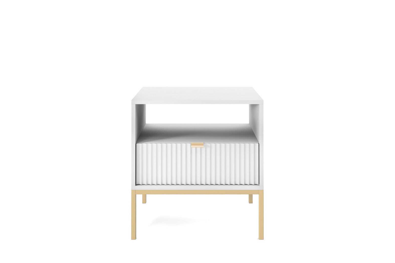 Noční stolek Nova 54 cm bílý/zlatý