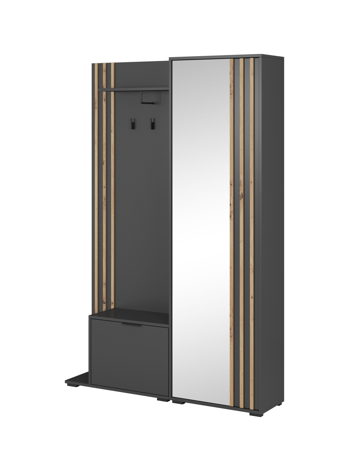 Předsíňová stěna Nelly 131 cm grafit/dub artisan