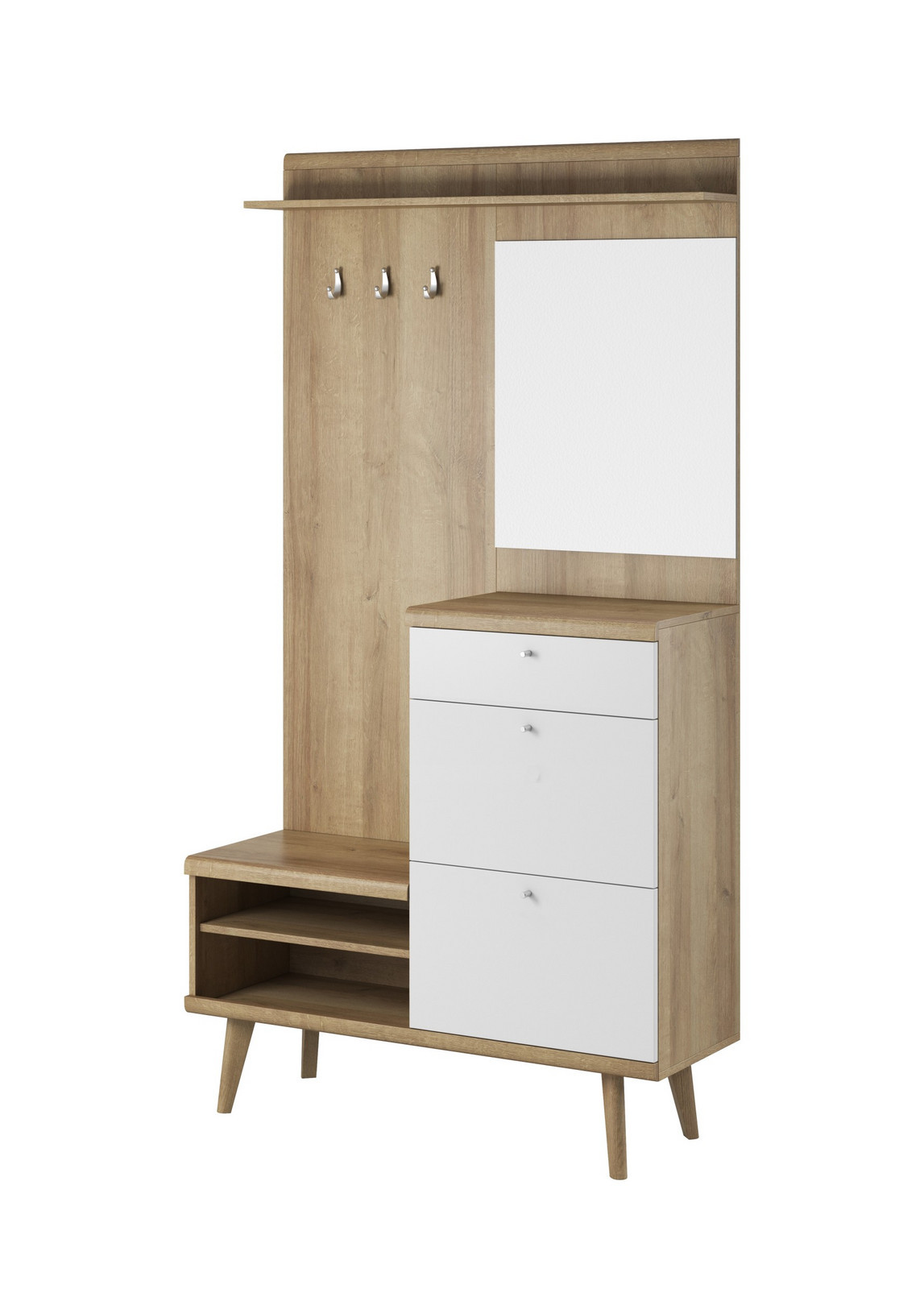 Předsíňová stěna Primo 110 cm dub Riviéra/bílá