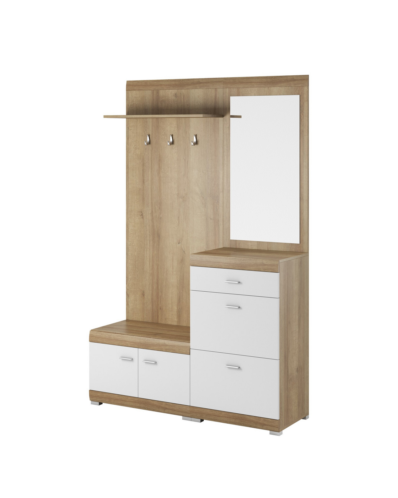 Předsíňová stěna Stella II 135 cm dub Riviéra/bílá