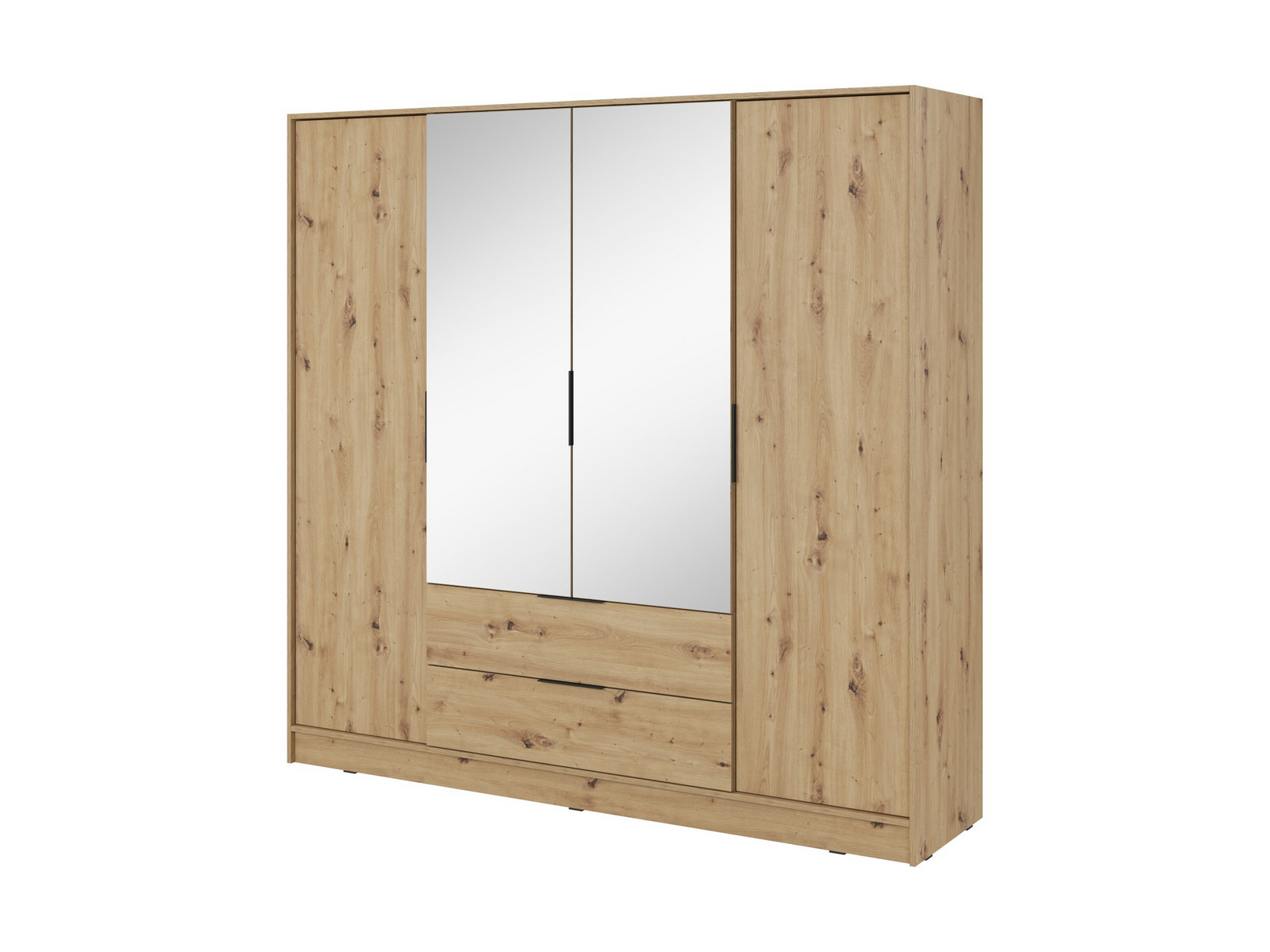 Šatní skříň Kelly 4D 206 cm se zrcadlem dub artisan