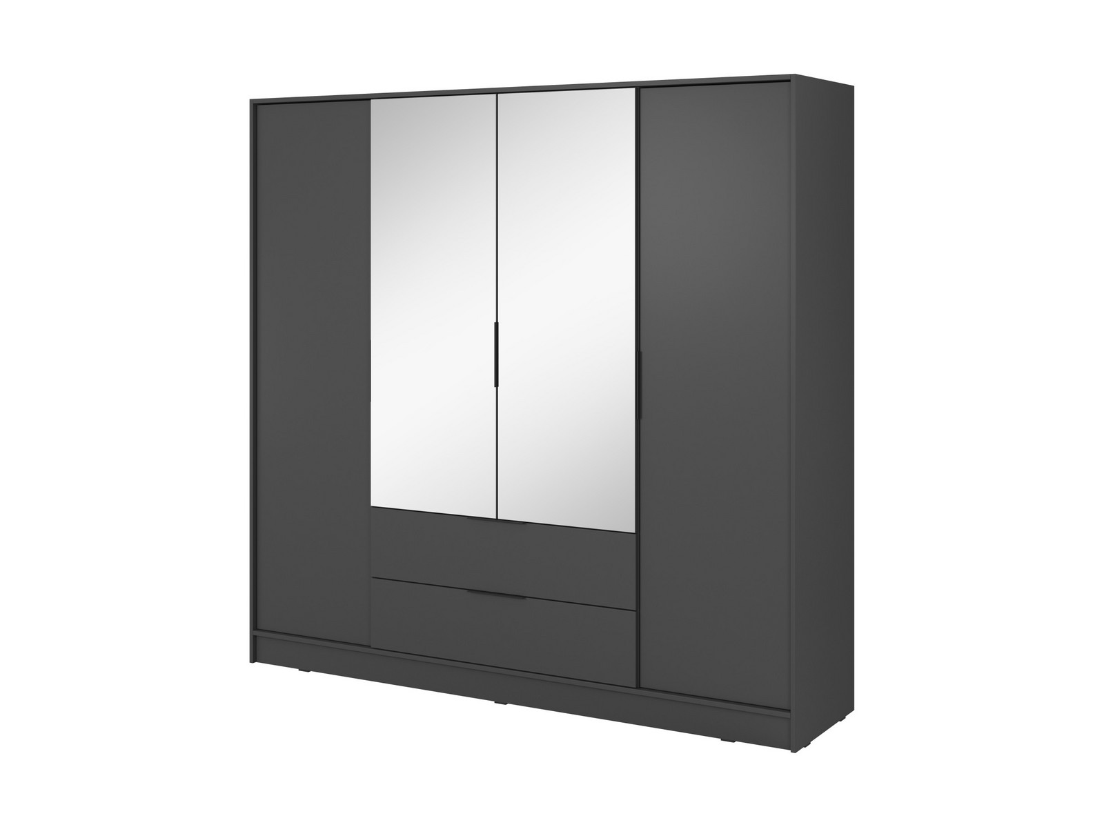 Šatní skříň Kelly 4D 206 cm se zrcadlem grafit