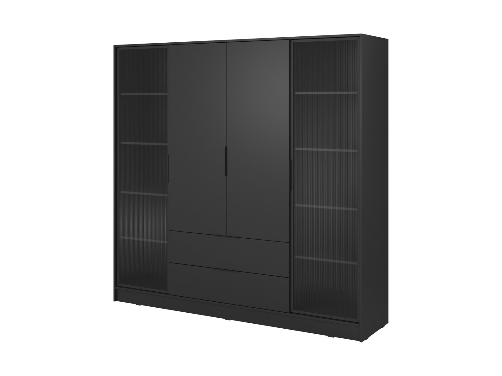 Šatní skříň Kelly 4D RD s policemi 206 cm černá