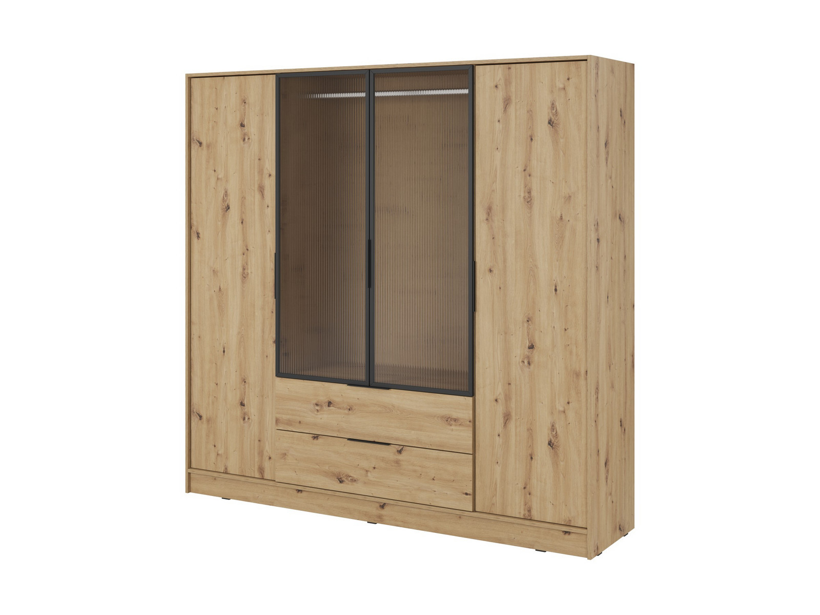 Šatní skříň Kelly 4D RM s tyčí 206 cm dub artisan