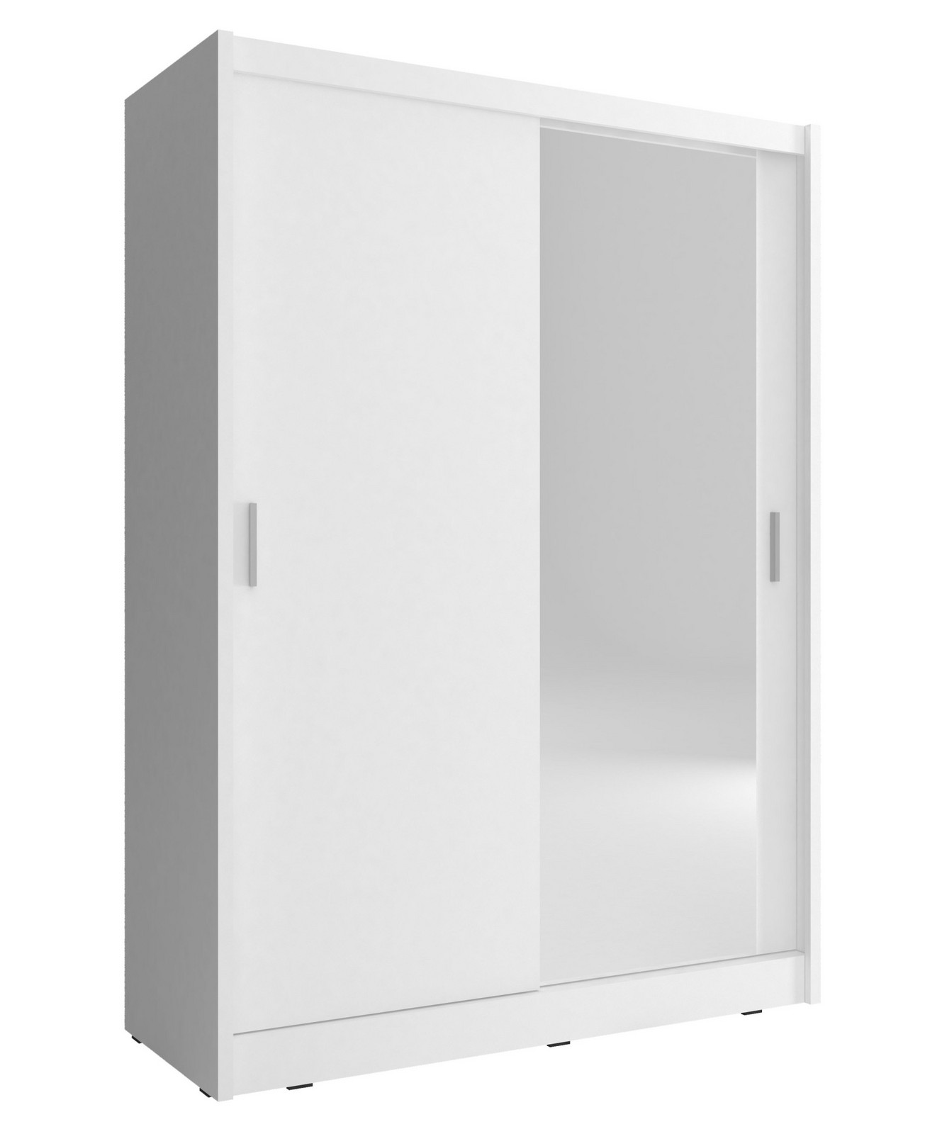 Šatní skříň Maja 130 cm s jedním zrcadlem bílá