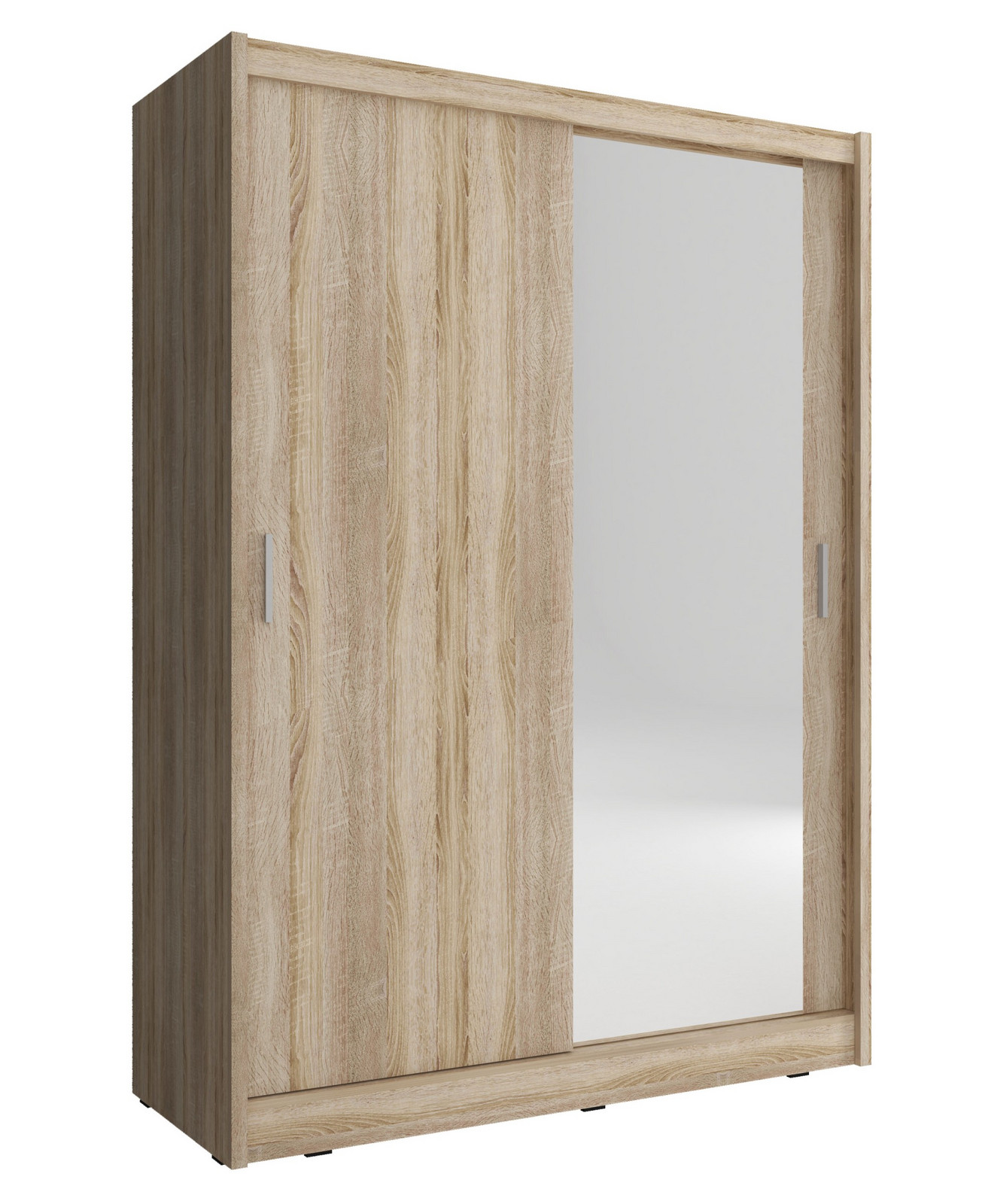 Šatní skříň Maja 130 cm s jedním zrcadlem dub sonoma