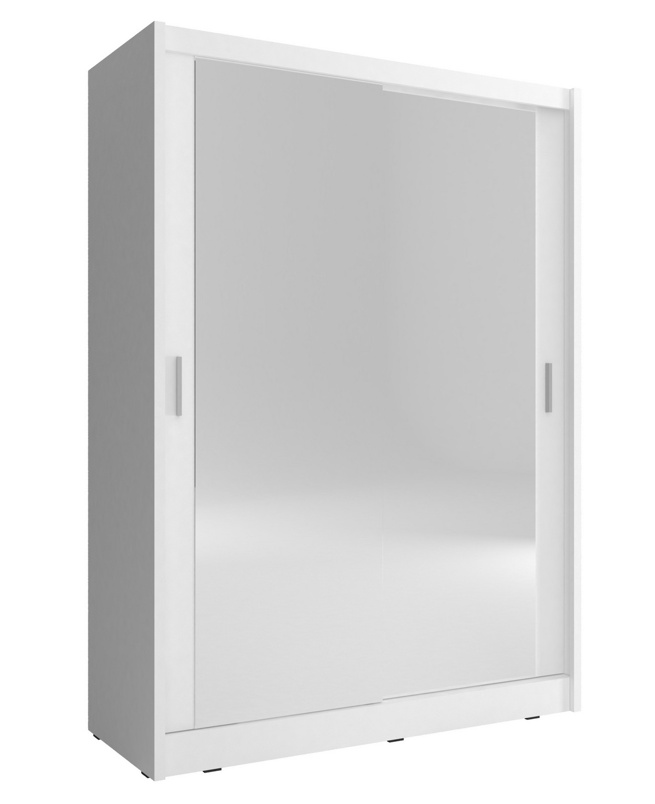 Šatní skříň Maja 130 cm se dvěma zrcadly bílá