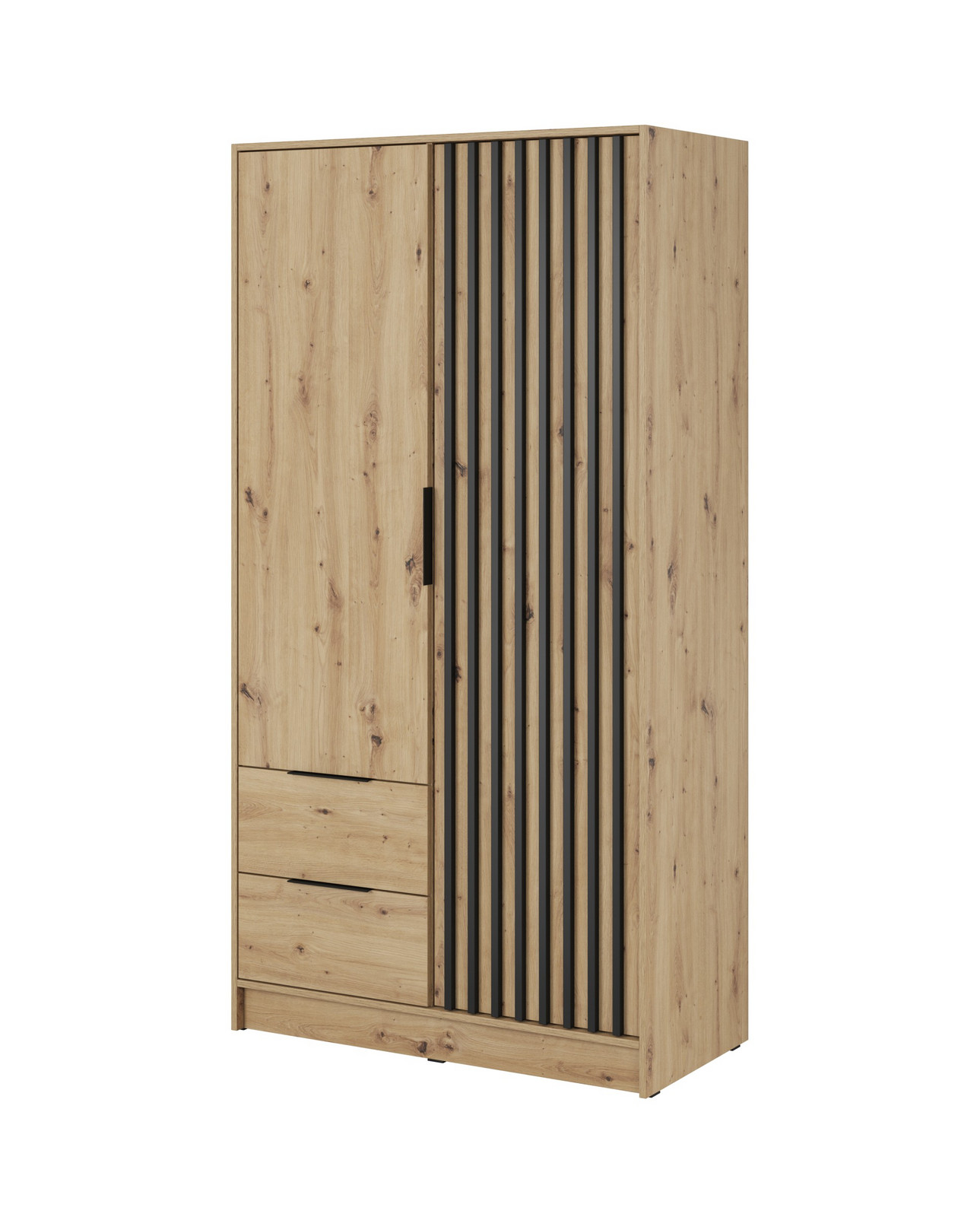 Šatní skříň Nelly 105 cm dub artisan/černá