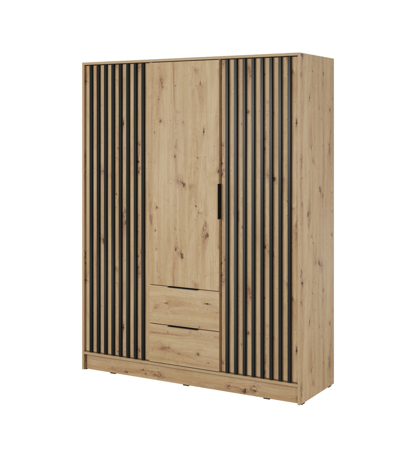 Šatní skříň Nelly 155 cm dub artisan/černá