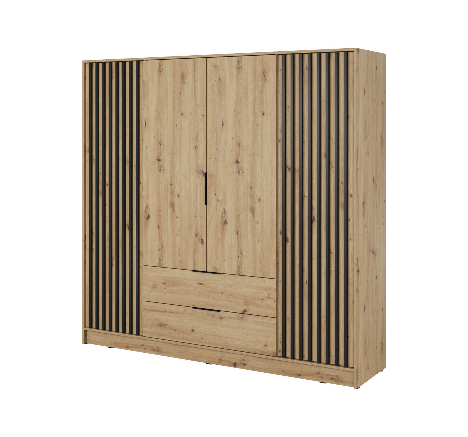 Šatní skříň Nelly 206 cm dub artisan/černá