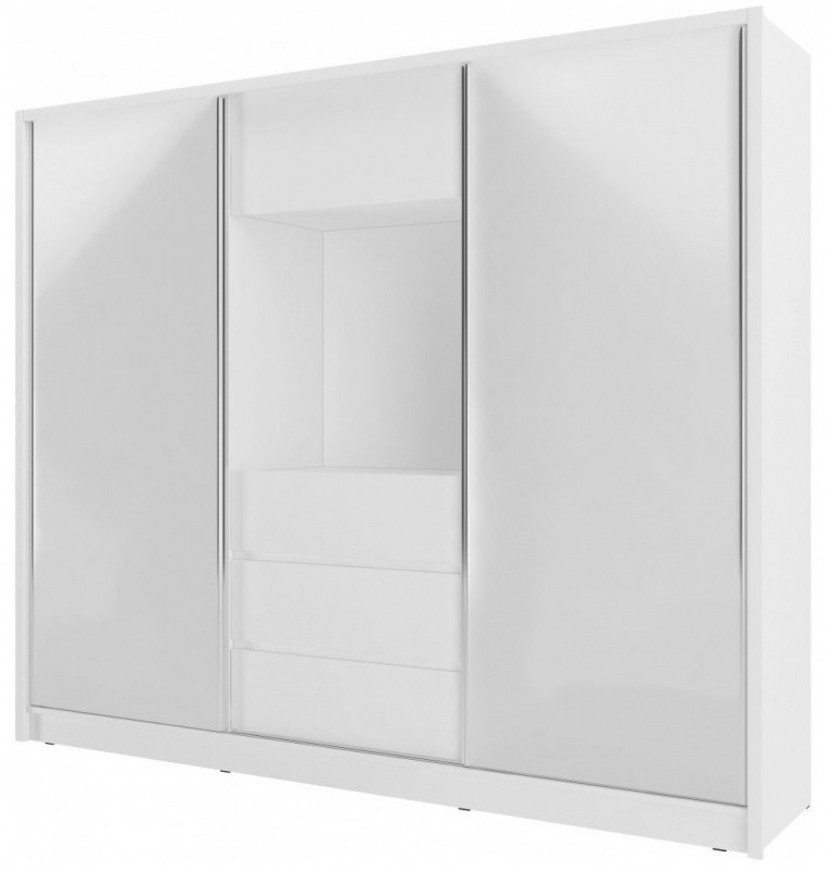 Šatní skříň TV 254 cm bílá