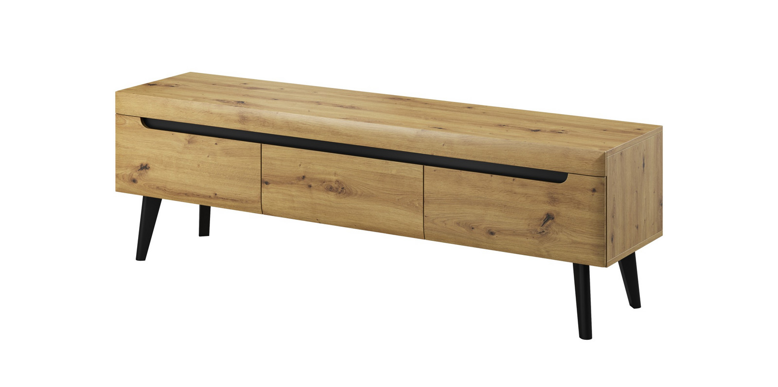 Televizní stolek Nordi 160 cm černý/dub artisan