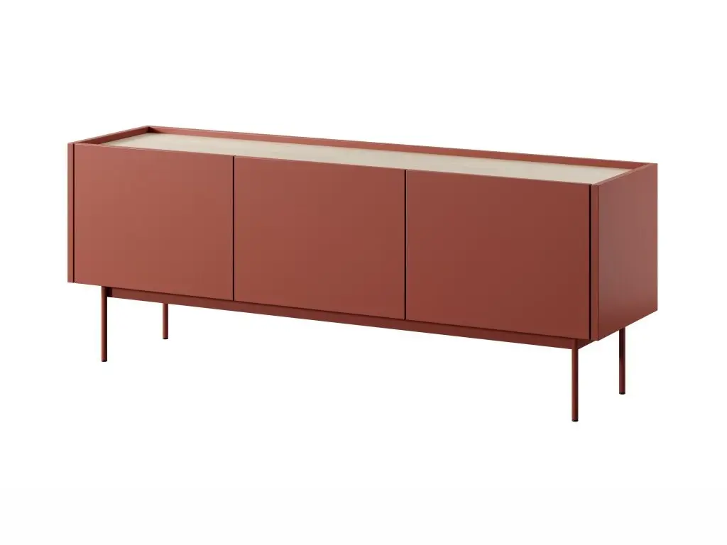 TV stolek Color 144 červený/dub linea