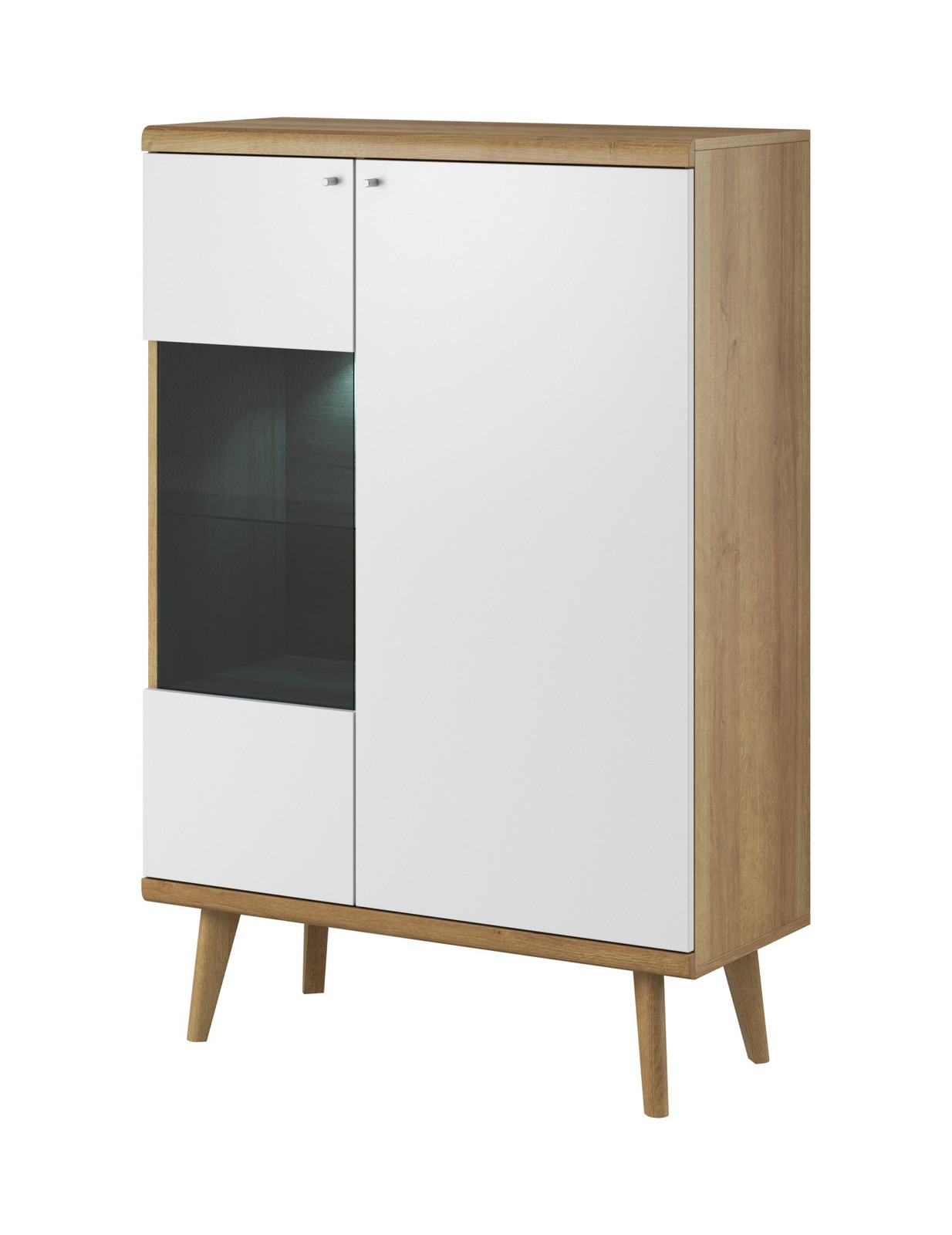 Vitrína Primo 90 cm dub Riviéra/bílá