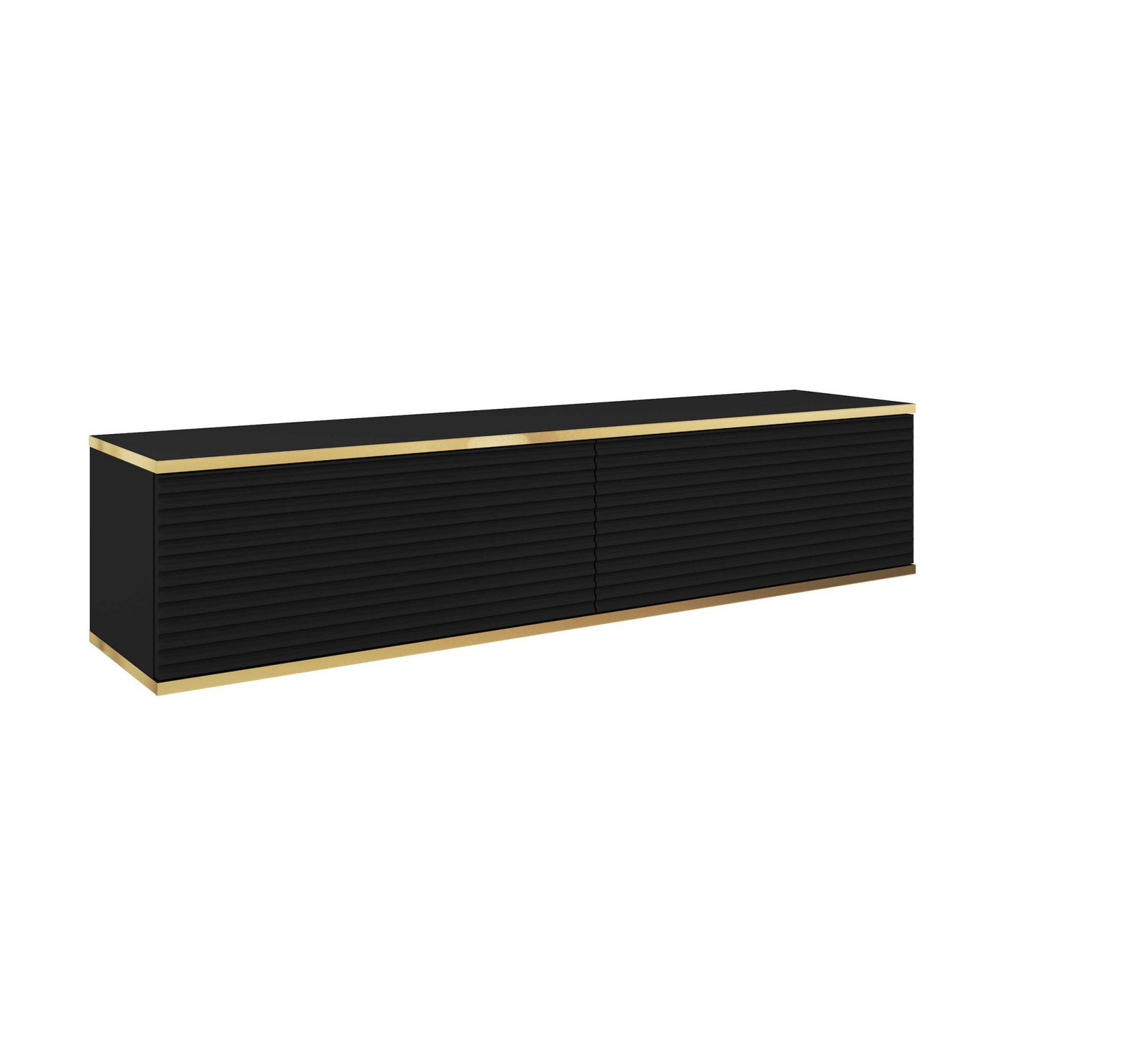 Závěsný televizní stolek Oro MDF 135 cm  černý/zlatý