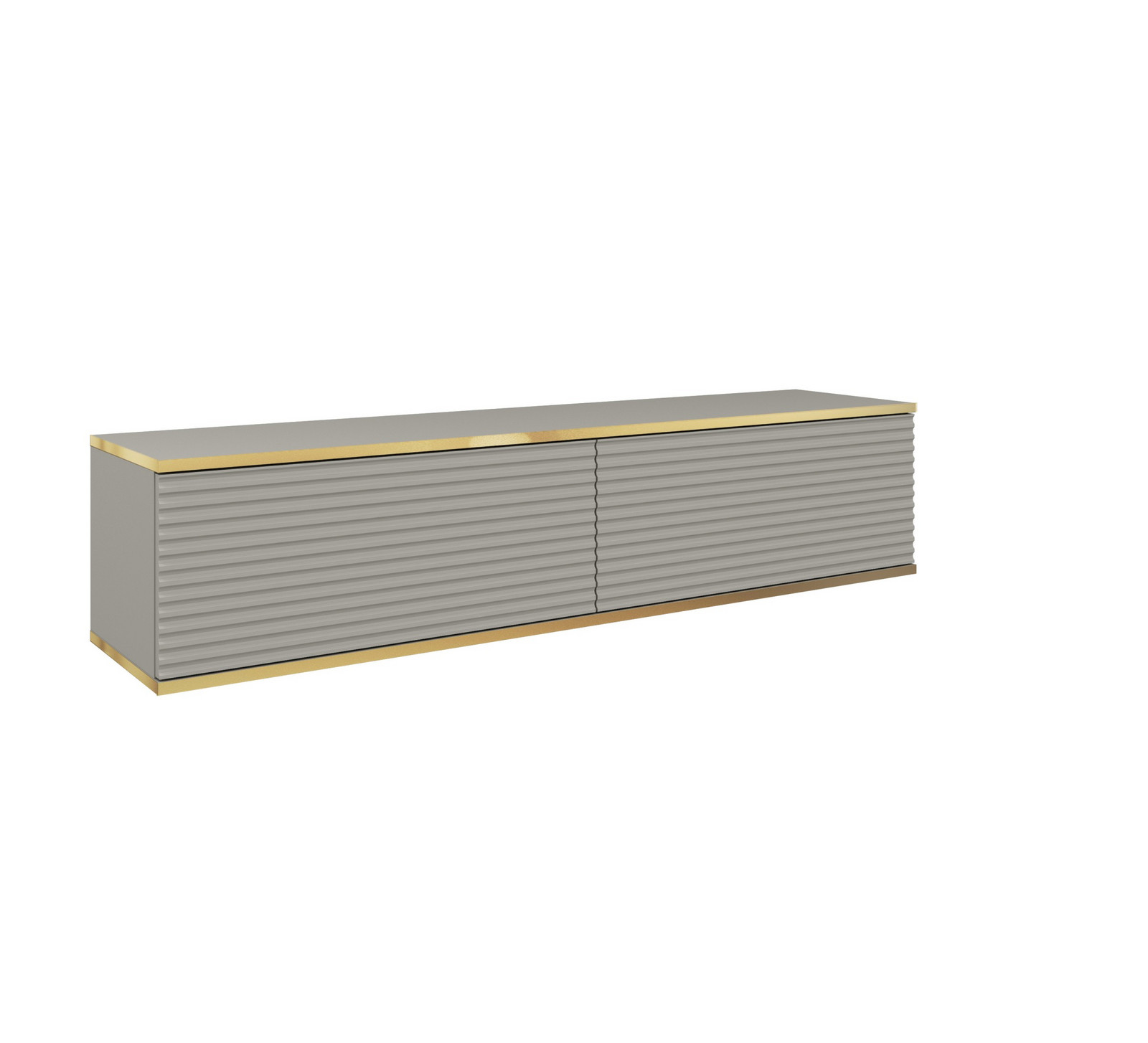Závěsný televizní stolek Oro MDF 135 cm  šedý/zlatý