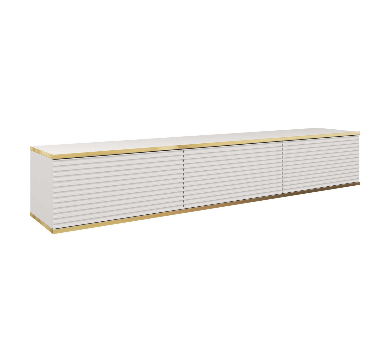 Závěsný televizní stolek Oro MDF 175 cm  bílý/zlatý