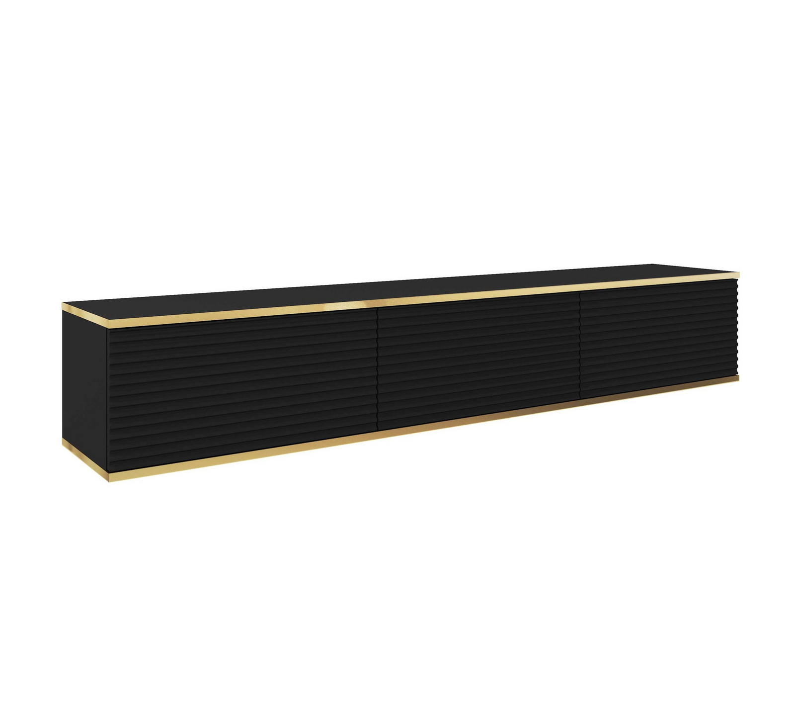 Závěsný televizní stolek Oro MDF 175 cm  černý/zlatý