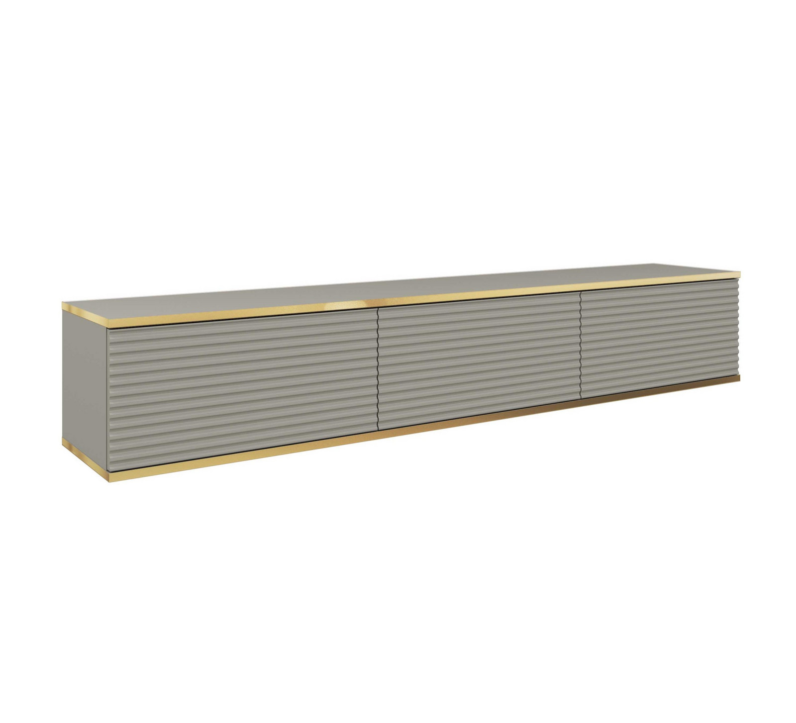 Závěsný televizní stolek Oro MDF 175 cm  šedý/zlatý